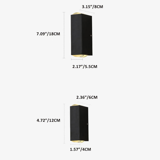 Modern Outdoor Wall Sconce LED Black Aluminum Weather-Resistant Patio Light 4