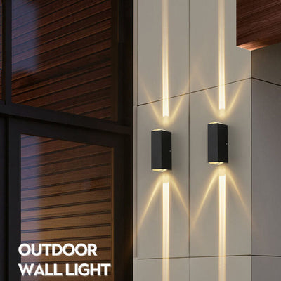Modern Outdoor Wall Sconce LED Black Aluminum Weather-Resistant Patio Light 8