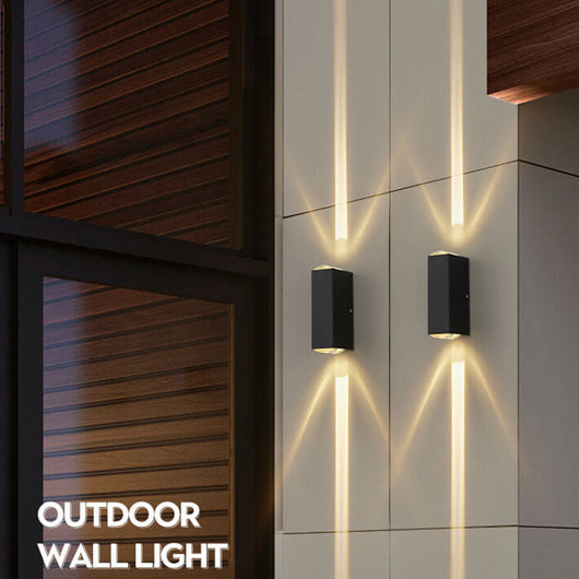 Modern Outdoor Wall Sconce LED Black Aluminum Weather-Resistant Patio Light 8
