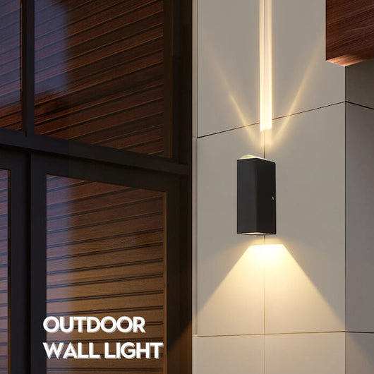 Modern Outdoor Wall Sconce LED Black Aluminum Weather-Resistant Patio Light 9