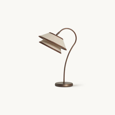 Modern Table Lamp with Fabric Shade Brown Frame for Bedroom and Office Indoor Use 1