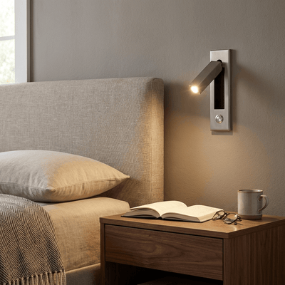 Modern Wall Sconce with Adjustable LED Light Metal and Glass Design for Bedroom White 3