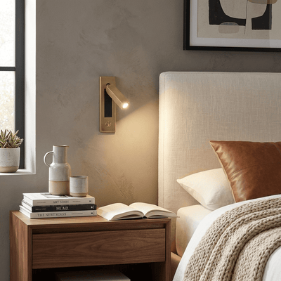 Modern Wall Sconce with Adjustable LED Light Metal and Glass Design for Bedroom White 5