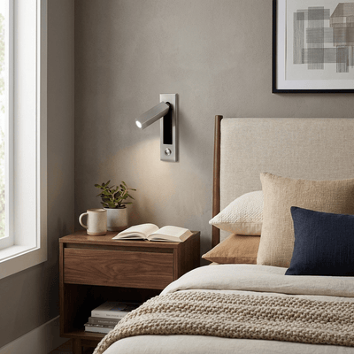 Modern Wall Sconce with Adjustable LED Light Metal and Glass Design for Bedroom White 6