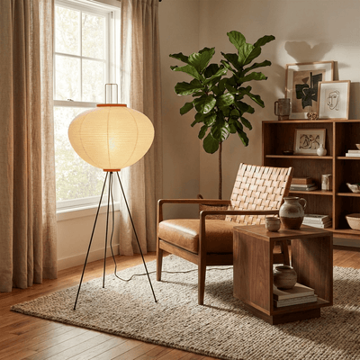 MulberryGlow | Modern Elegant Rice Paper Floor Lamp for Living Room 2