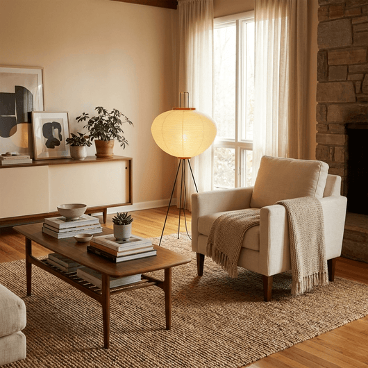 MulberryGlow | Modern Elegant Rice Paper Floor Lamp for Living Room 3