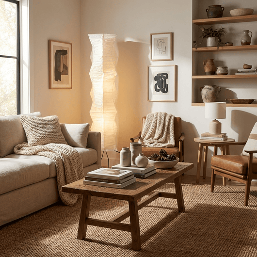 MulberryGlow | Modern Elegant Rice Paper Floor Lamp for Living Room 5