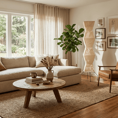 MulberryGlow | Modern Elegant Rice Paper Floor Lamp for Living Room 7
