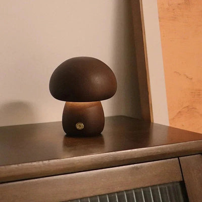MushroomGlow | Cozy Touch-Controlled LED Night Light in Beech Wood 2