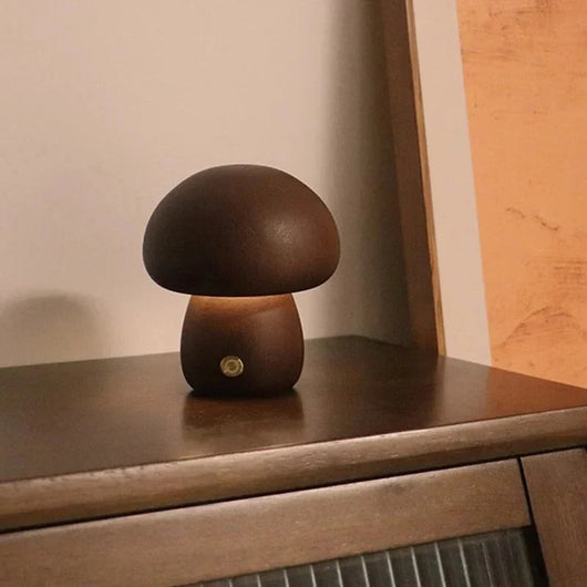 MushroomGlow | Cozy Touch-Controlled LED Night Light in Beech Wood 2