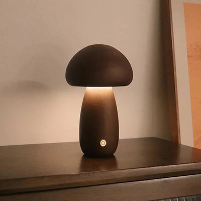 MushroomGlow | Cozy Touch-Controlled LED Night Light in Beech Wood 4