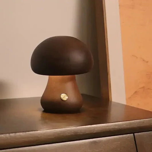 MushroomGlow | Cozy Touch-Controlled LED Night Light in Beech Wood 5