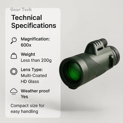 NexaCore | Monocular with 600x Ultra-Zoom and Multi-Coated HD Lens for Outdoor Adventures 1