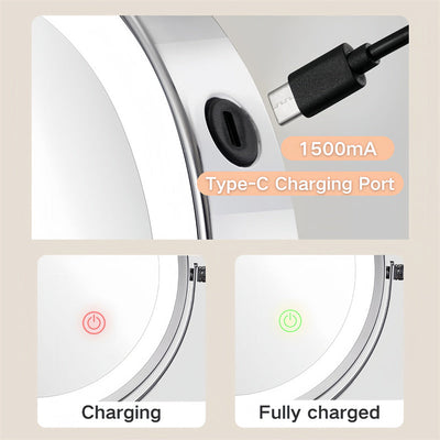 NexaCore | Shower Mirror for Shaving with 360° Rotation and Adjustable LED Lighting 5