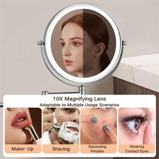NexaCore | Shower Mirror for Shaving with 360° Rotation and Adjustable LED Lighting 7