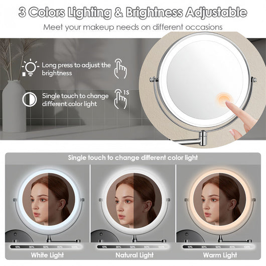 NexaCore | Shower Mirror for Shaving with 360° Rotation and Adjustable LED Lighting 8