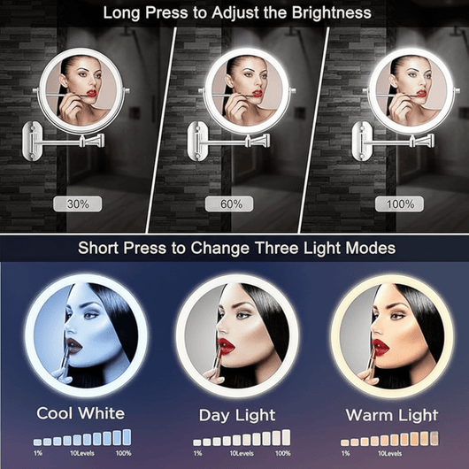 Nexa | Magnifying Makeup Mirror with LED Light and 10X Magnification for Precision Grooming 4