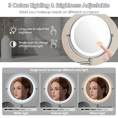 Nexa | Shower Mirror for Shaving with 360° Rotation and Adjustable LED Lighting for Precision Grooming 8