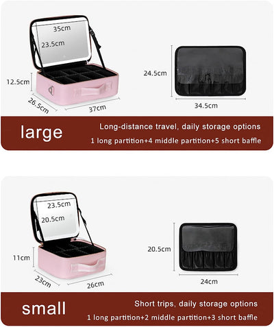 Nexa | Travel Makeup Bag with Adjustable LED Mirror for Organized Beauty Essentials 1