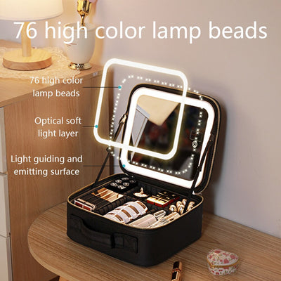 Nexa | Travel Makeup Bag with Adjustable LED Mirror for Organized Beauty Essentials 3