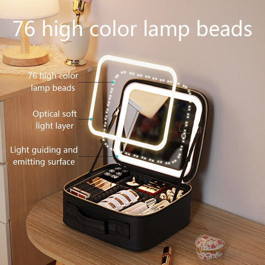 Nexa | Travel Makeup Bag with Adjustable LED Mirror for Organized Beauty Essentials 3