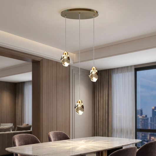 NordicAura | Elegant Adjustable LED Crystal Chandelier for Dining Room and Living Spaces 0