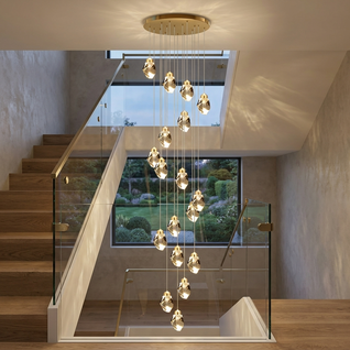 NordicAura | Elegant Adjustable LED Crystal Chandelier for Dining Room and Living Spaces