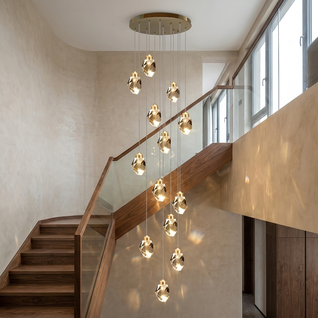 NordicAura | Elegant Adjustable LED Crystal Chandelier for Dining Room and Living Spaces