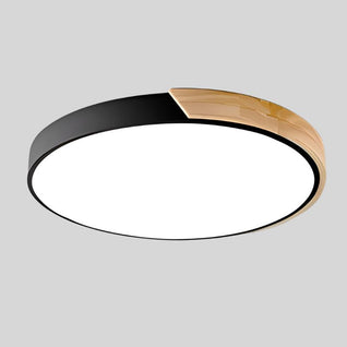 NordicAura | Elegant Minimalist Flush Mount Ceiling Light with Wooden Finish