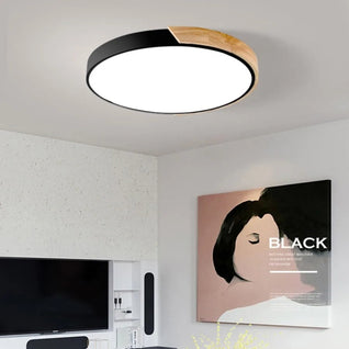 NordicAura | Elegant Minimalist Flush Mount Ceiling Light with Wooden Finish