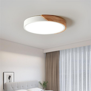 NordicAura | Elegant Minimalist Flush Mount Ceiling Light with Wooden Finish