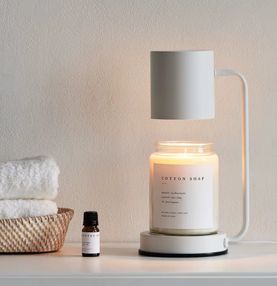 NordicGlow | Elegant Dual-Purpose Candle Warmer Lamp with Ambient Lighting + Metal and Glass 3