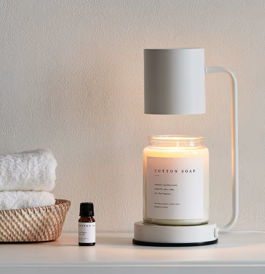 NordicGlow | Elegant Dual-Purpose Candle Warmer Lamp with Ambient Lighting + Metal and Glass 3