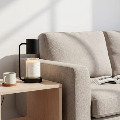 NordicGlow | Elegant Dual-Purpose Candle Warmer Lamp with Ambient Lighting + Metal and Glass 6