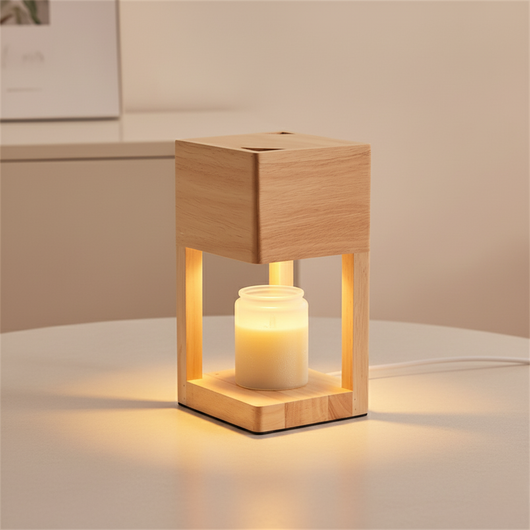 NordicGlow | Elegant Dual-Purpose Candle Warmer Lamp with LED | Natural Wood Finish 0