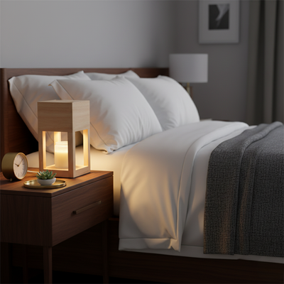 NordicGlow | Elegant Dual-Purpose Candle Warmer Lamp with LED | Natural Wood Finish 2