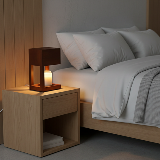 NordicGlow | Elegant Dual-Purpose Candle Warmer Lamp with LED | Natural Wood Finish 8