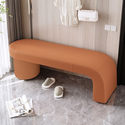 Nordic Bench | Cat-Scratch Leather | Solid Wood Frame | Entryway Seating 11