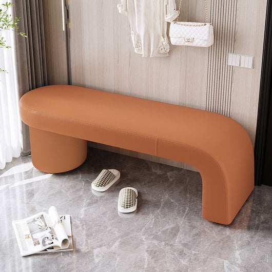 Nordic Bench | Cat-Scratch Leather | Solid Wood Frame | Entryway Seating 11