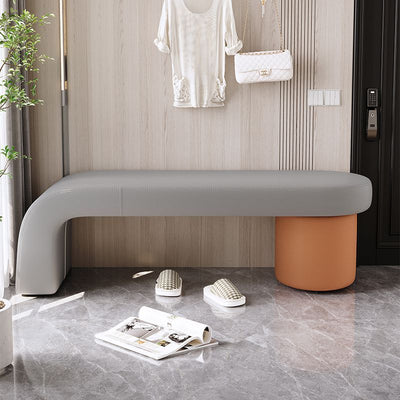 Nordic Bench | Cat-Scratch Leather | Solid Wood Frame | Entryway Seating 12