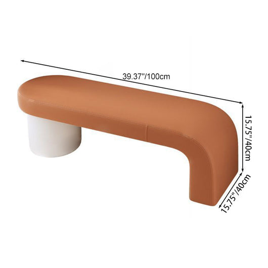 Nordic Bench | Cat-Scratch Leather | Solid Wood Frame | Entryway Seating 4