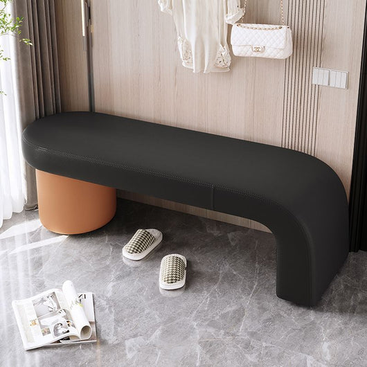 Nordic Bench | Cat-Scratch Leather | Solid Wood Frame | Entryway Seating 9