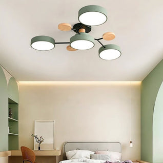 Nordic Branched | Elegant Modern Flush Mount Ceiling Light with Wooden Accents