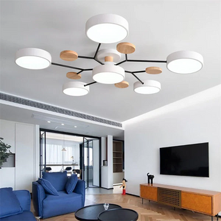 Nordic Branched | Elegant Modern Flush Mount Ceiling Light with Wooden Accents