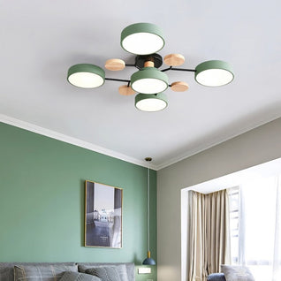 Nordic Branched | Elegant Modern Flush Mount Ceiling Light with Wooden Accents