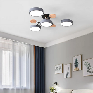 Nordic Branched | Elegant Modern Flush Mount Ceiling Light with Wooden Accents