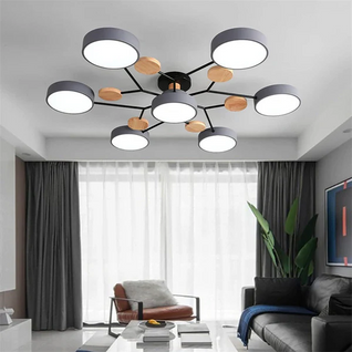 Nordic Branched | Elegant Modern Flush Mount Ceiling Light with Wooden Accents