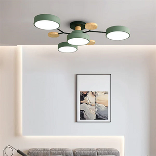 Nordic Branched | Elegant Modern Flush Mount Ceiling Light with Wooden Accents