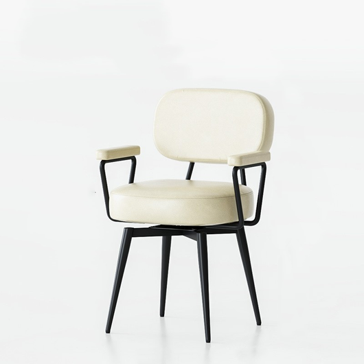 Nordic Desk Chair | Oil Wax Leather & Jacquard Fabric | 360° Swivel | Home Office 14