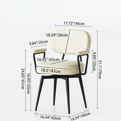 Nordic Desk Chair | Oil Wax Leather & Jacquard Fabric | 360° Swivel | Home Office 4